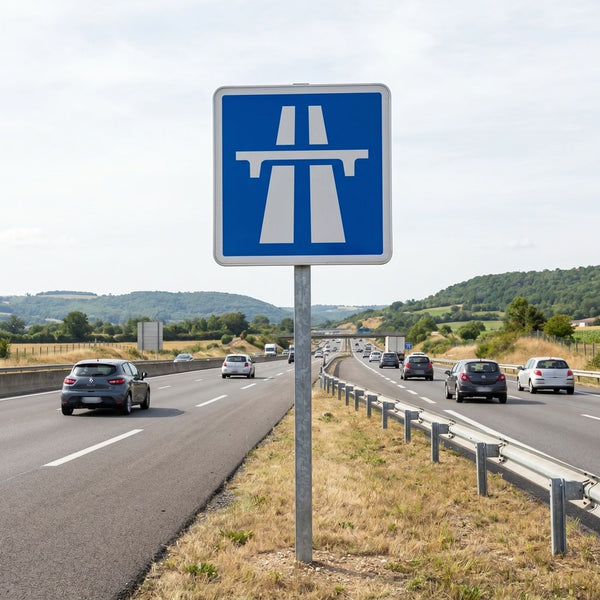 Panneau C207 — Début d'autoroute — mise en situation sur voirie