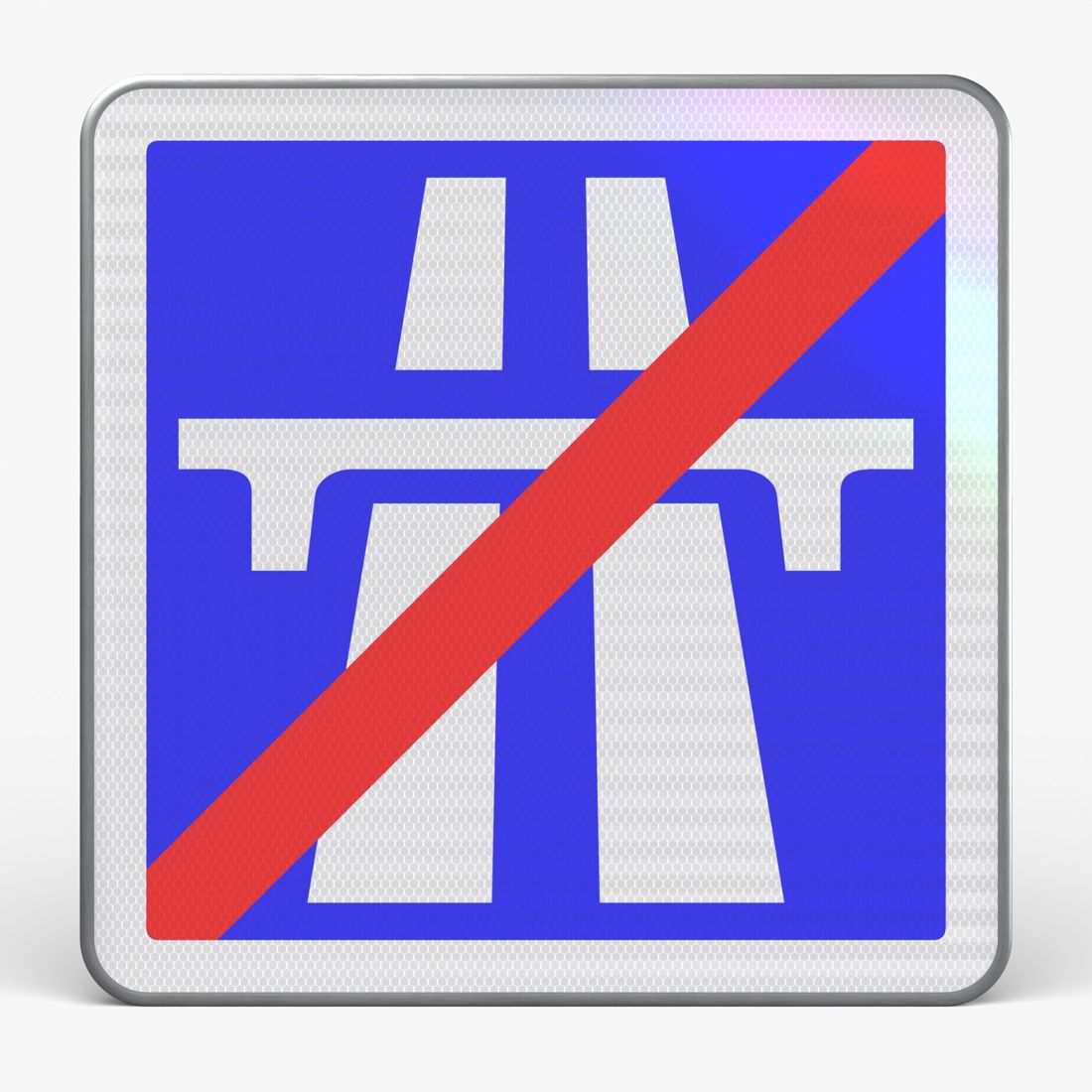 Panneau C208 — Fin d'autoroute — vue de face