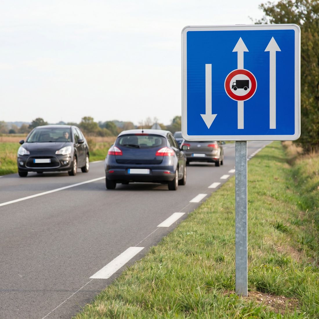 Panneau routier affectation de voies (exemple 1) C24a-ex1 Image secondaire du produit