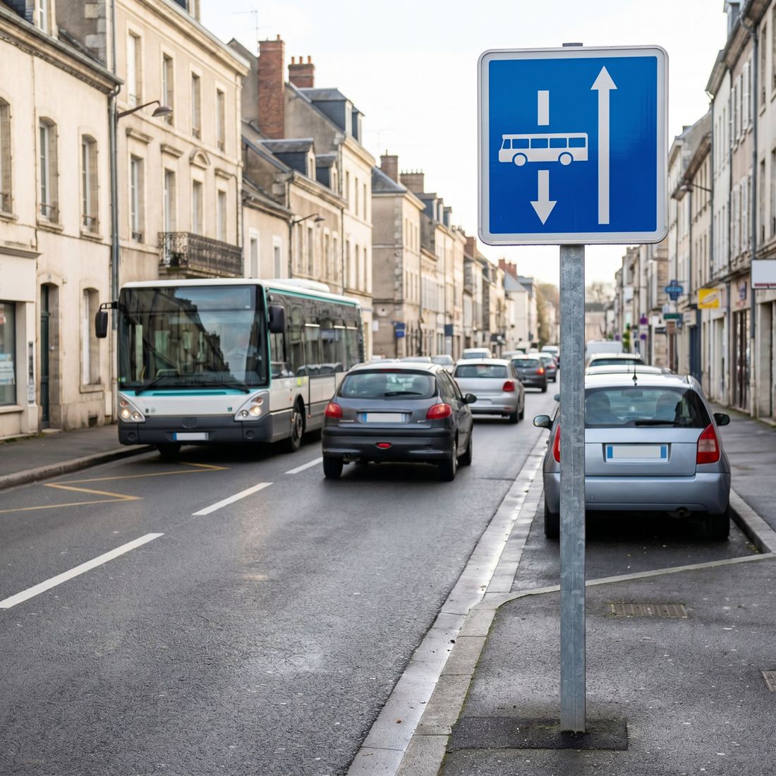 Panneau routier affectation de voies (exemple 4) C24a-ex4 Image secondaire du produit