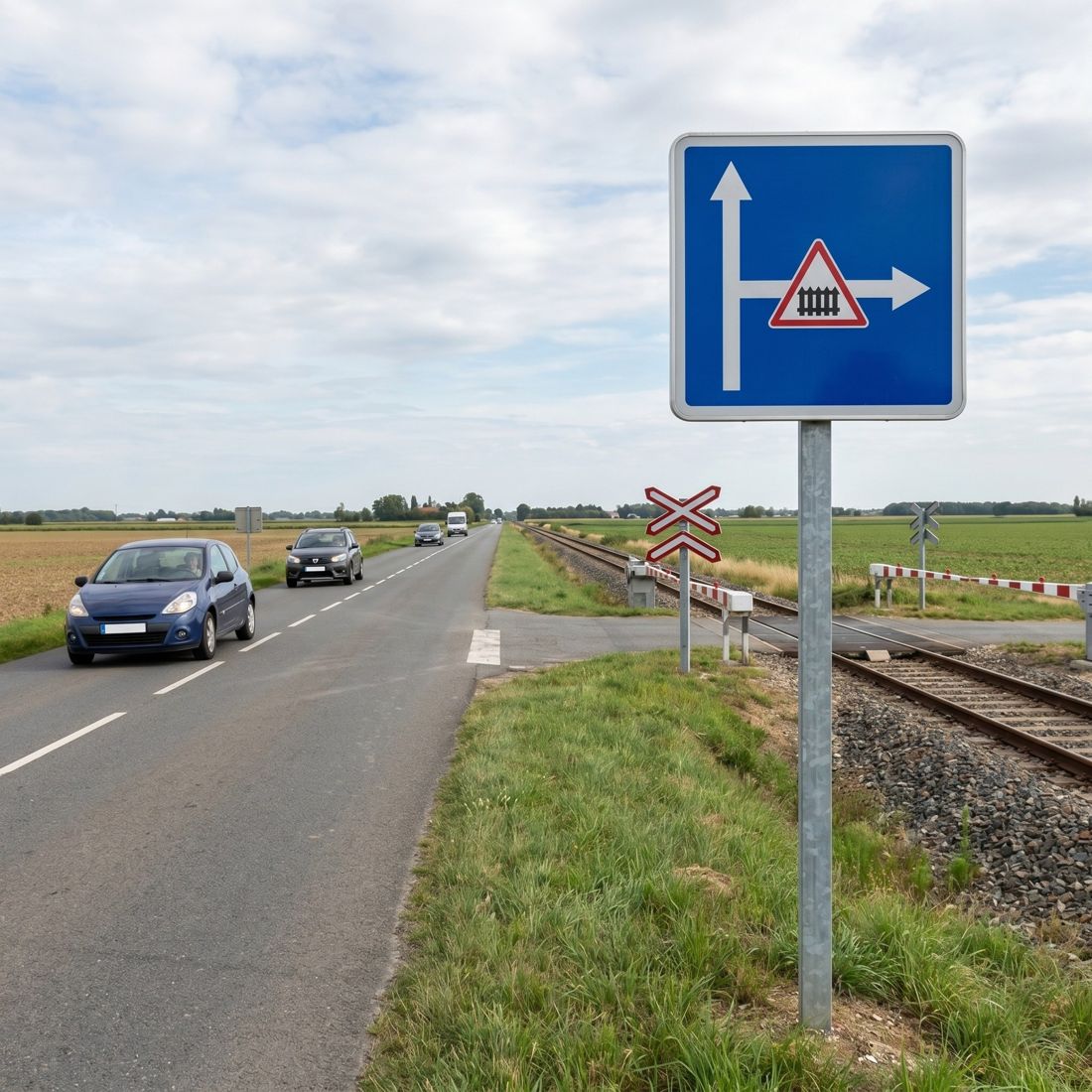Panneau routier conditions particulières de circulation par voie (exemple 1) C24c-ex1 Image secondaire du produit
