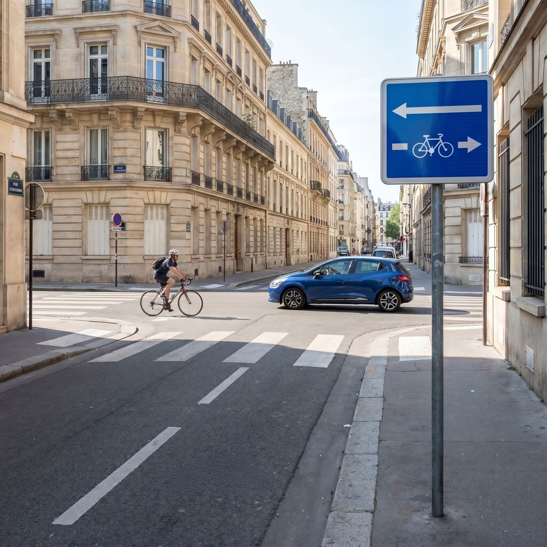 Panneau routier conditions particulières de circulation par voie (exemple 2) C24c-ex2 Image secondaire du produit