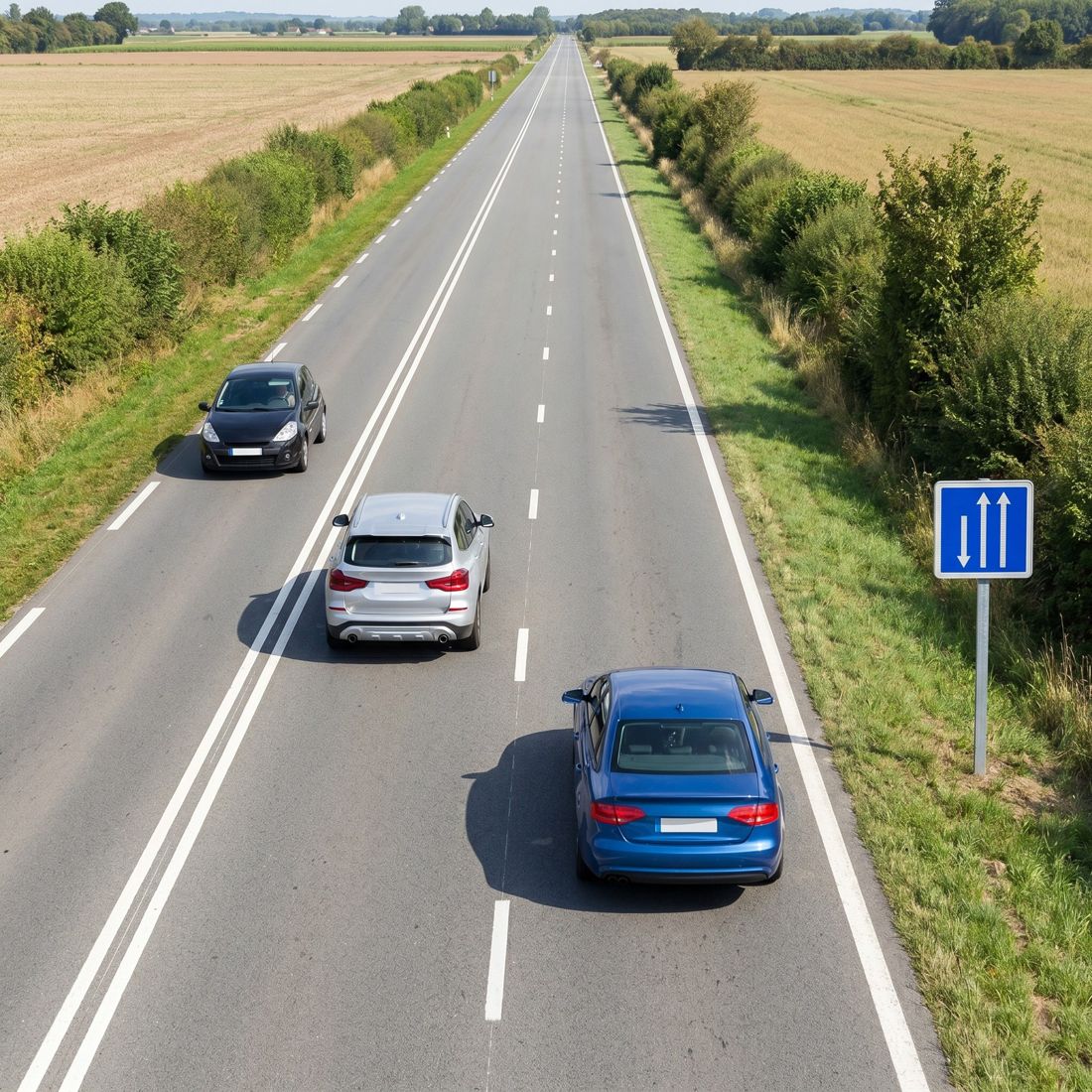 Panneau routier présignalisation d'un créneau de dépassement (variante) C29b Image secondaire du produit