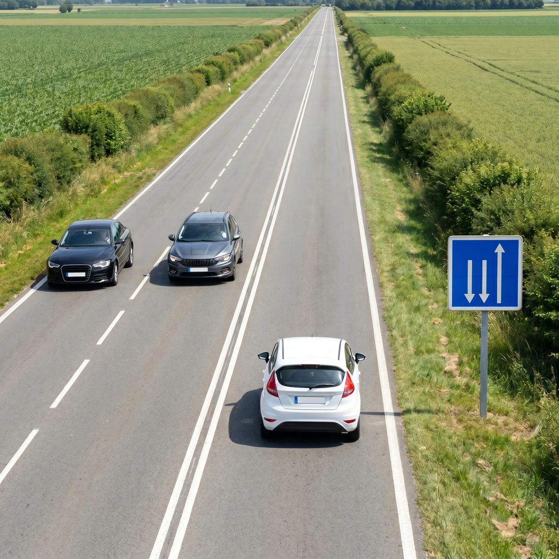 Panneau routier présignalisation d'un créneau de dépassement (variante) C29c Image secondaire du produit