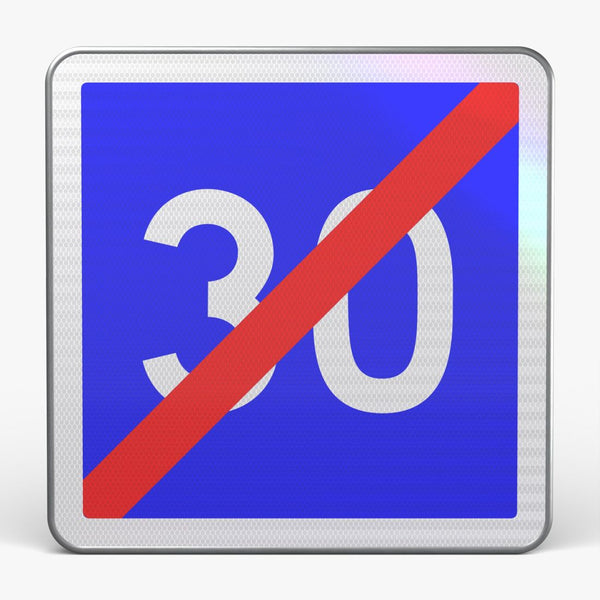 Panneau C4B — Fin de vitesse conseillée — vue de face