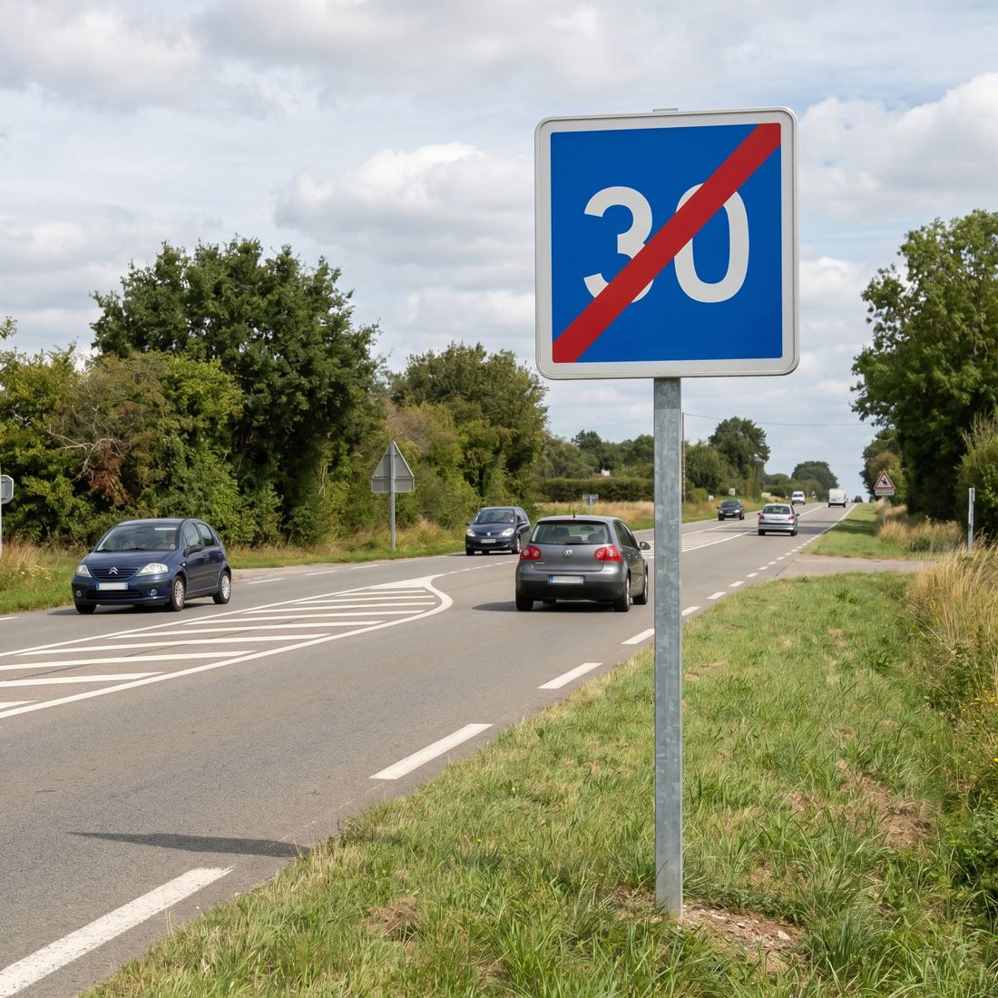 Panneau routier fin de vitesse conseillée C4b Image secondaire du produit