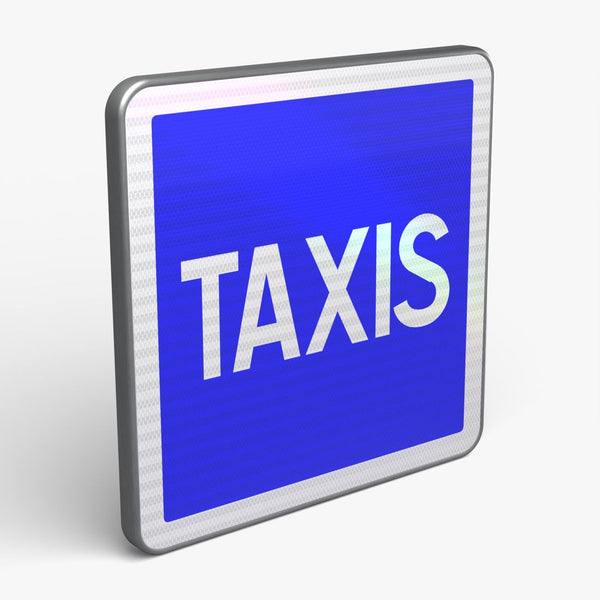 Panneau C5 — Station de taxis — vue 3/4 face