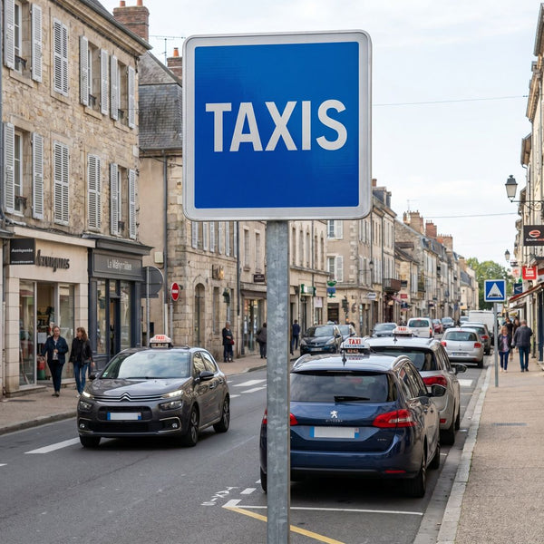 Panneau C5 — Station de taxis — mise en situation sur voirie