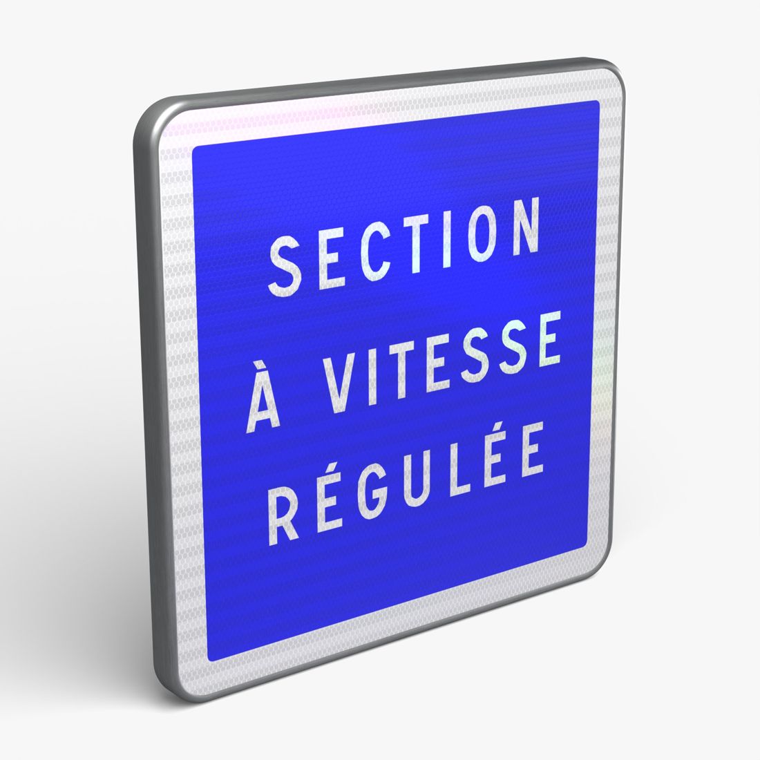 Panneau C51A — Indication personnalisable (texte au choix) — vue 3/4 face