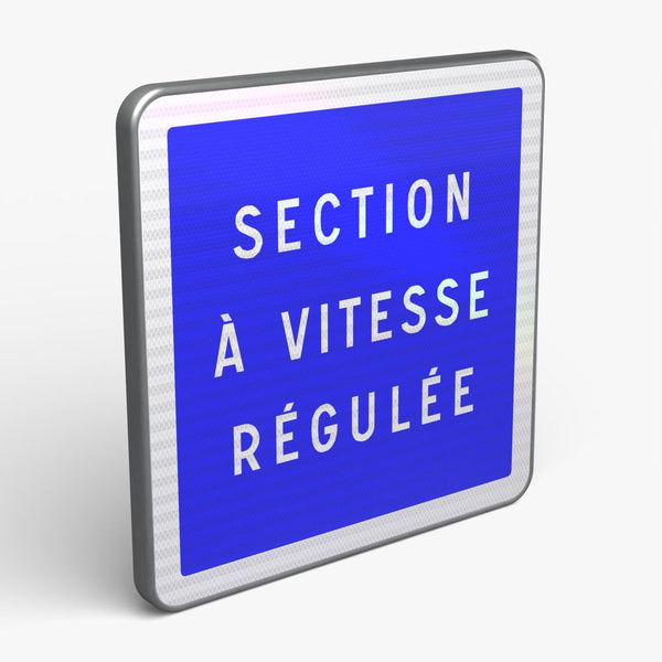 Panneau C51A — Indication personnalisable (texte au choix) — vue 3/4 face