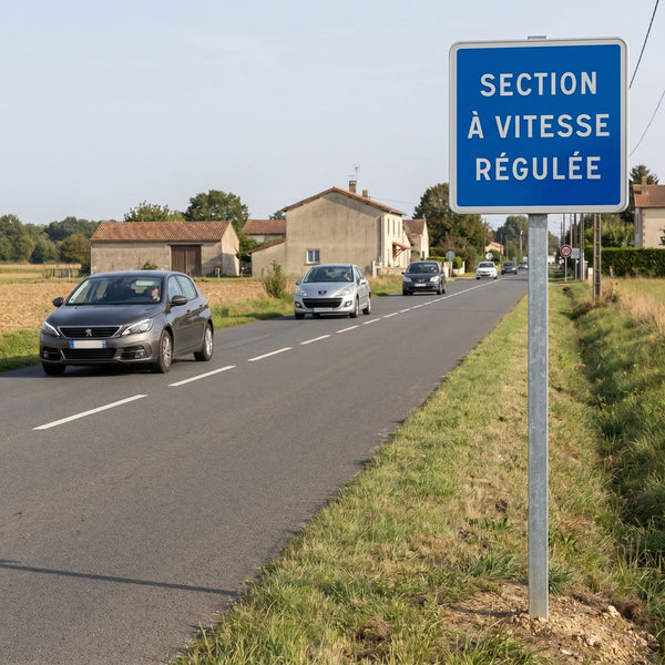 Panneau C51A — Indication personnalisable (texte au choix) — mise en situation sur voirie