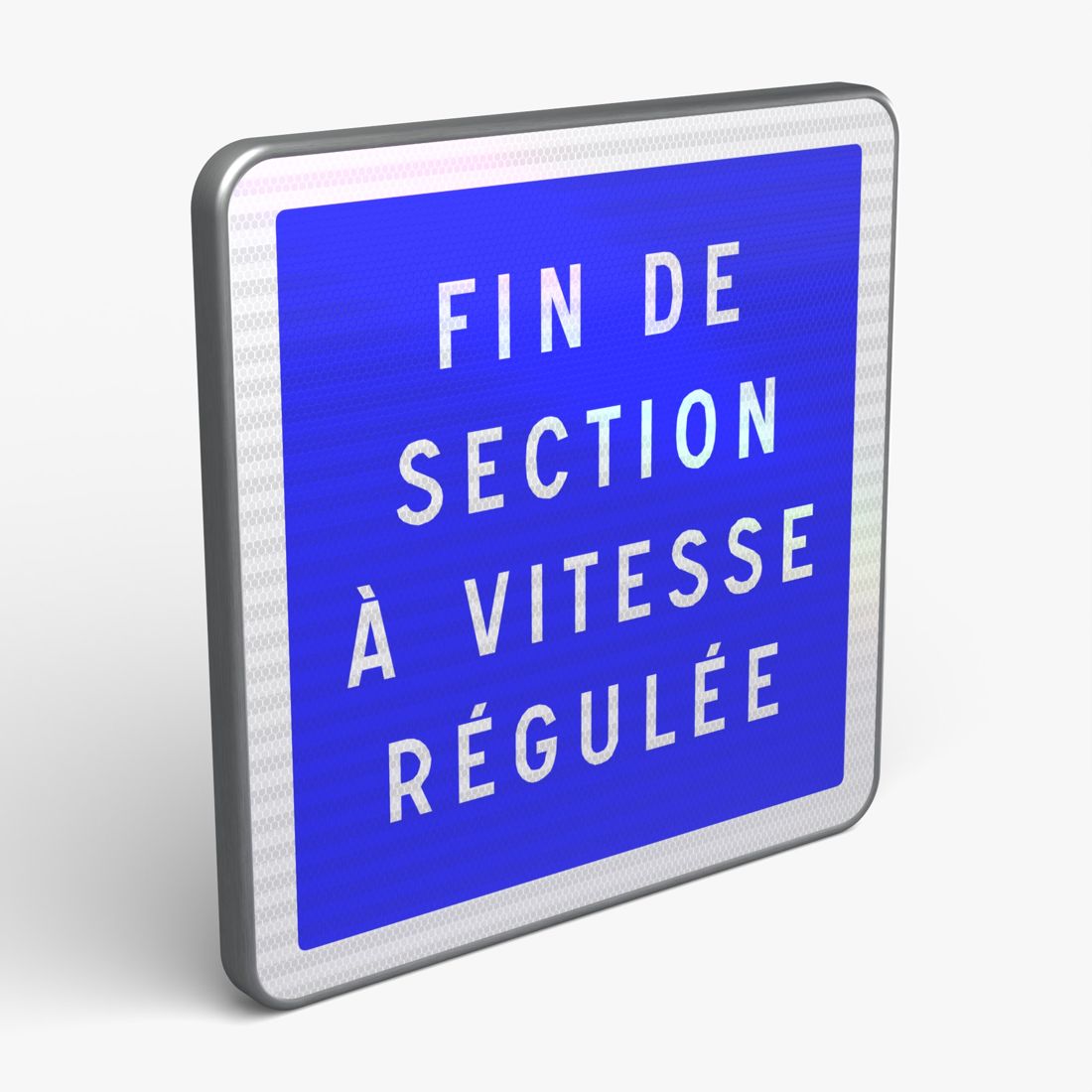 Panneau C51B — Indication personnalisable (texte au choix, variante) — vue 3/4 face