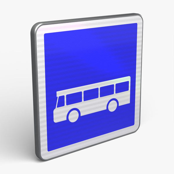 Panneau C6 — Arrêt d'autobus — vue 3/4 face