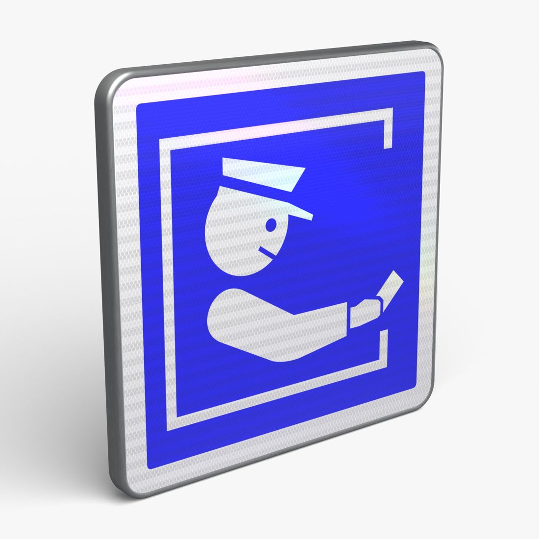 Panneau C64A — Présignalisation d'affectation de voies — vue 3/4 face