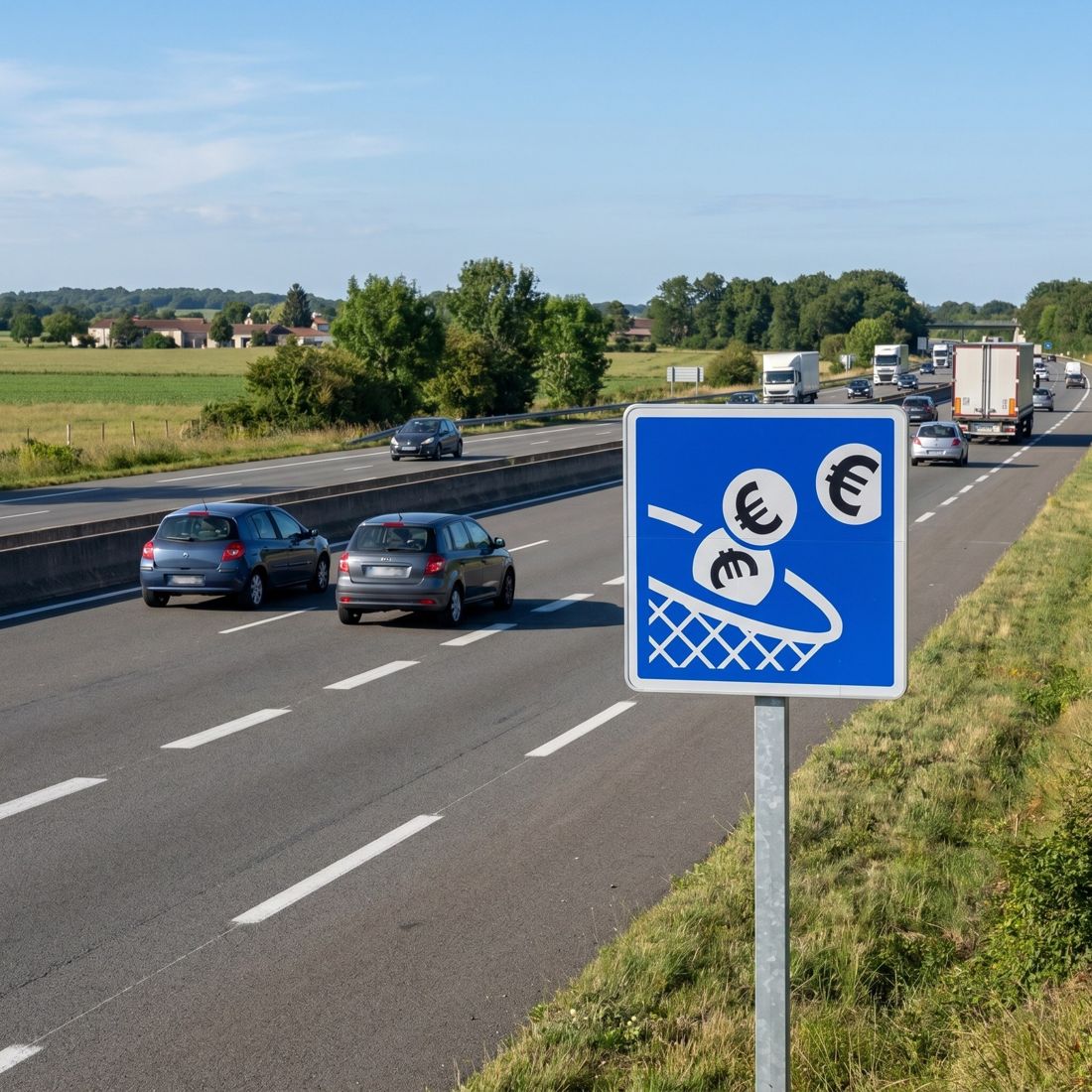 Panneau routier présignalisation d'affectation de voies (variante) C64c1 Image secondaire du produit