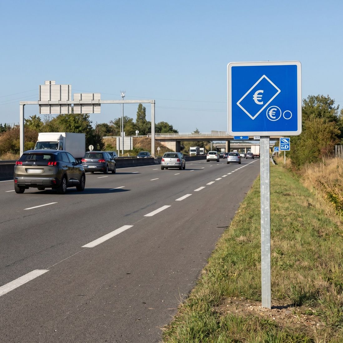 Panneau routier présignalisation d'affectation de voies (variante) C64c2 Image secondaire du produit