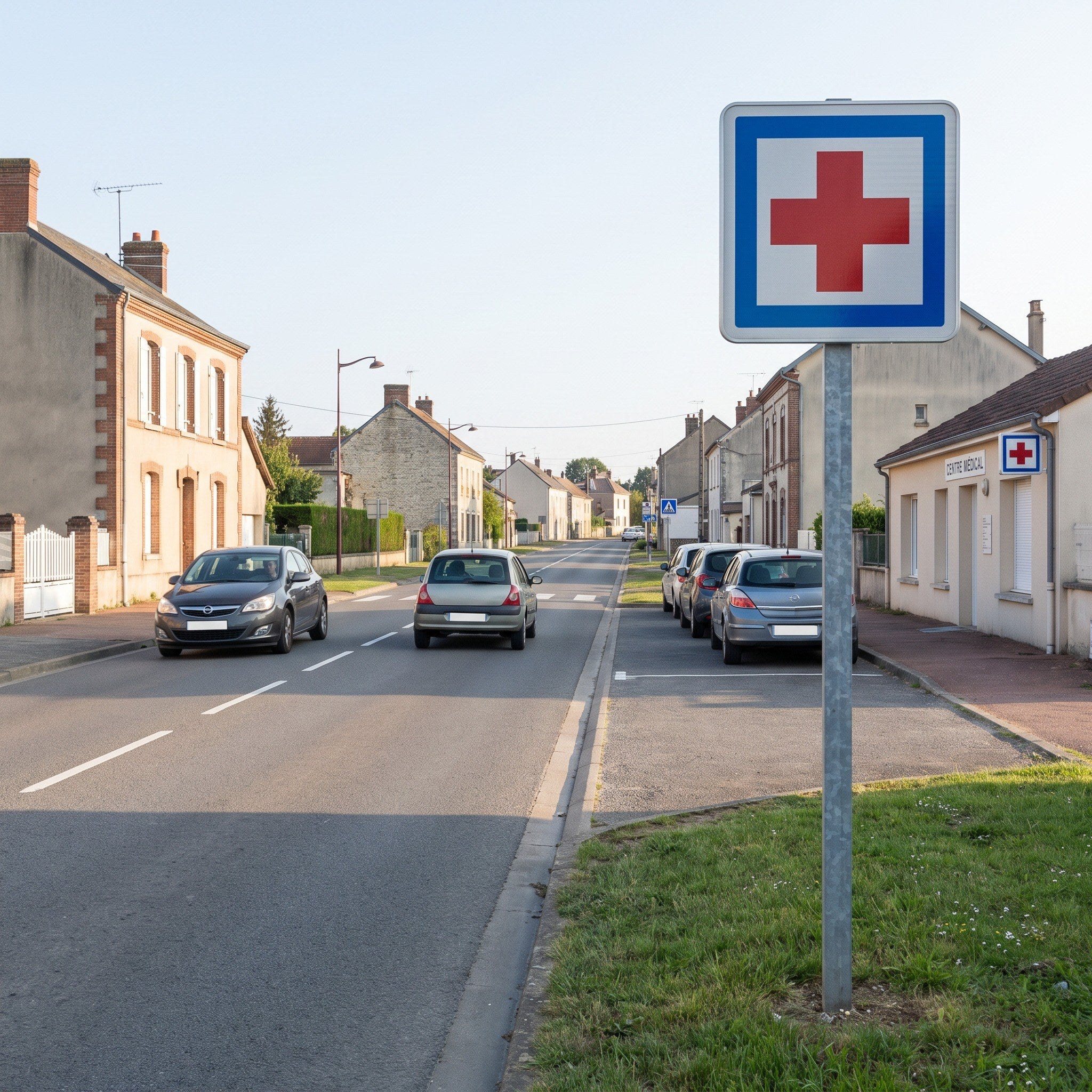 Panneau routier poste de secours CE1 Image secondaire du produit