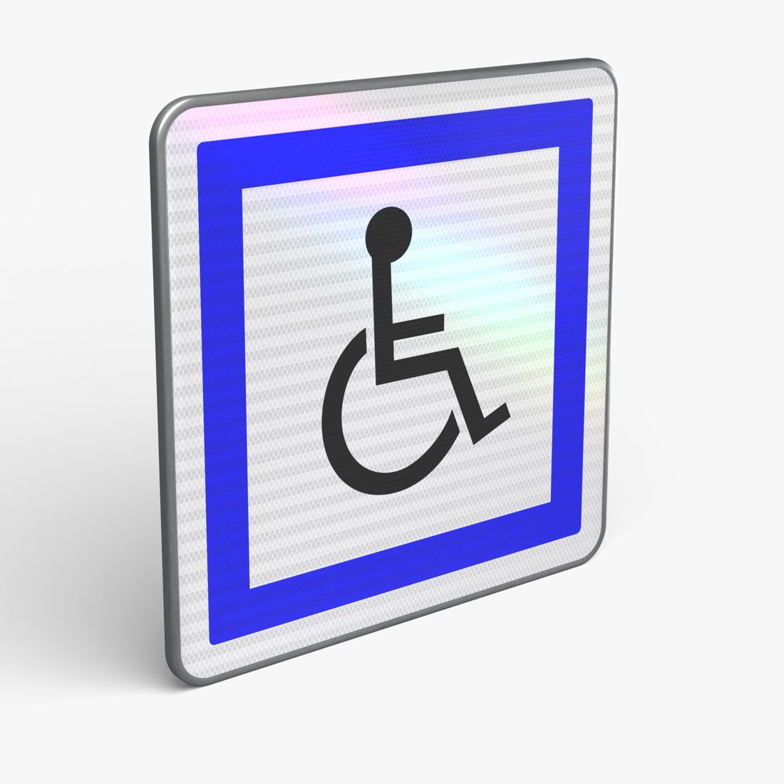 Panneau CE14 — Installations accessibles aux personnes handicapées — vue 3/4 face