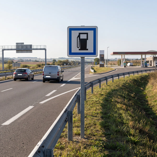 Panneau CE15A — Poste de distribution de carburant — mise en situation