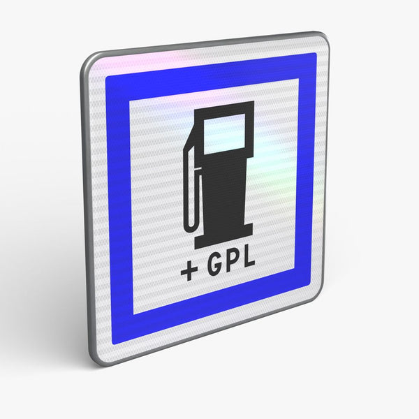 Panneau CE15C — Poste de distribution de carburant et de GPL — vue 3/4 face