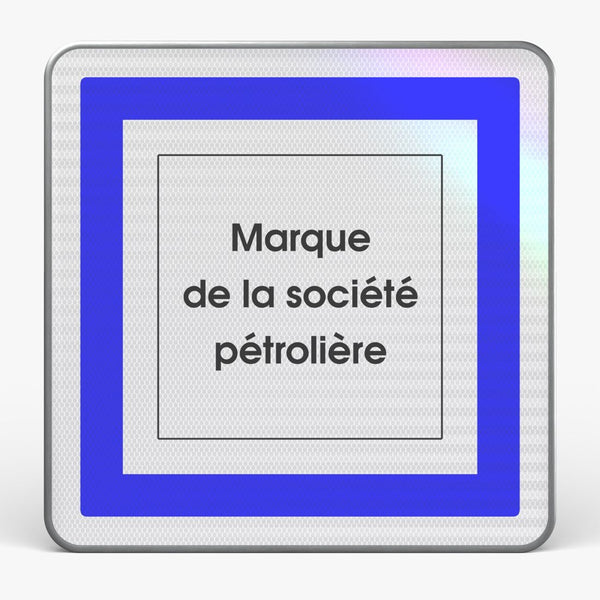 Panneau CE15E — Poste de distribution de carburant (marque) — vue de face