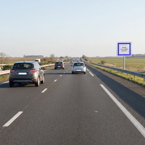 Panneau CE15E — Poste de distribution de carburant (marque) — mise en situation