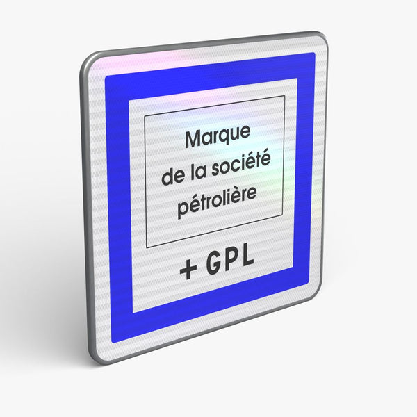 Panneau CE15F — Poste de distribution de carburant et de GPL (marque) — vue 3/4 face