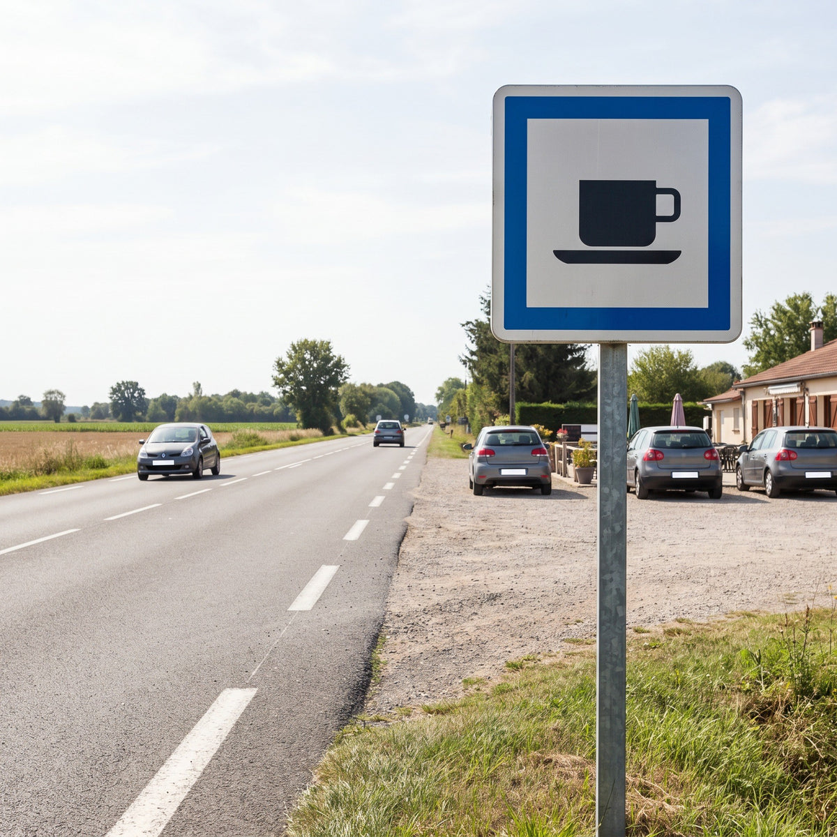 Panneau CE18 — Débit de boissons ou de denrées alimentaires — mise en situation