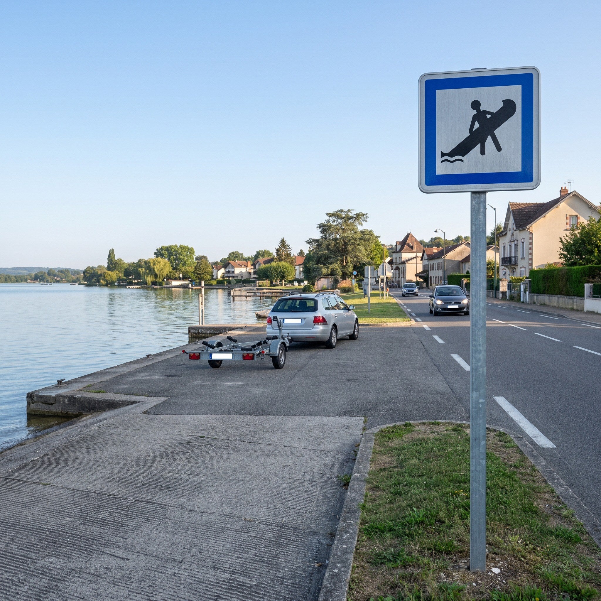 Panneau routier zone de mise à l'eau des embarcations CE19 Image secondaire du produit