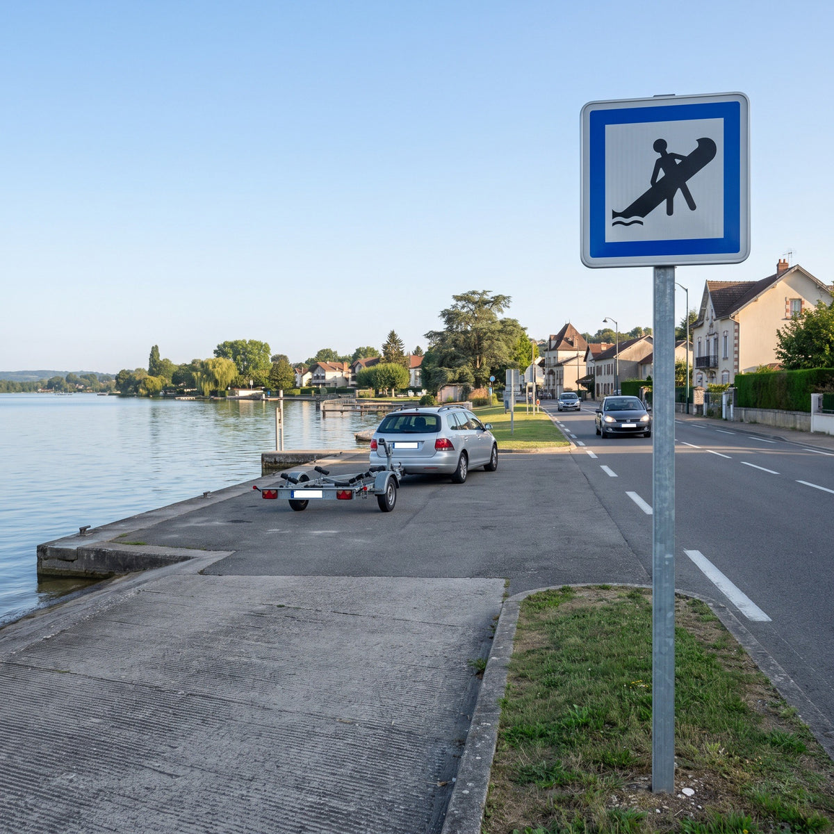 Panneau CE19 — Zone de mise à l'eau des embarcations — mise en situation