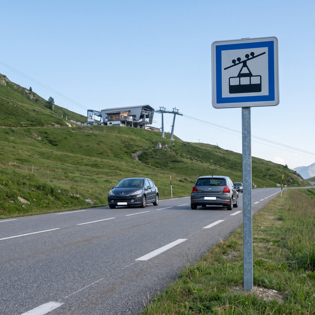 Panneau CE20A — Station de téléphérique — mise en situation