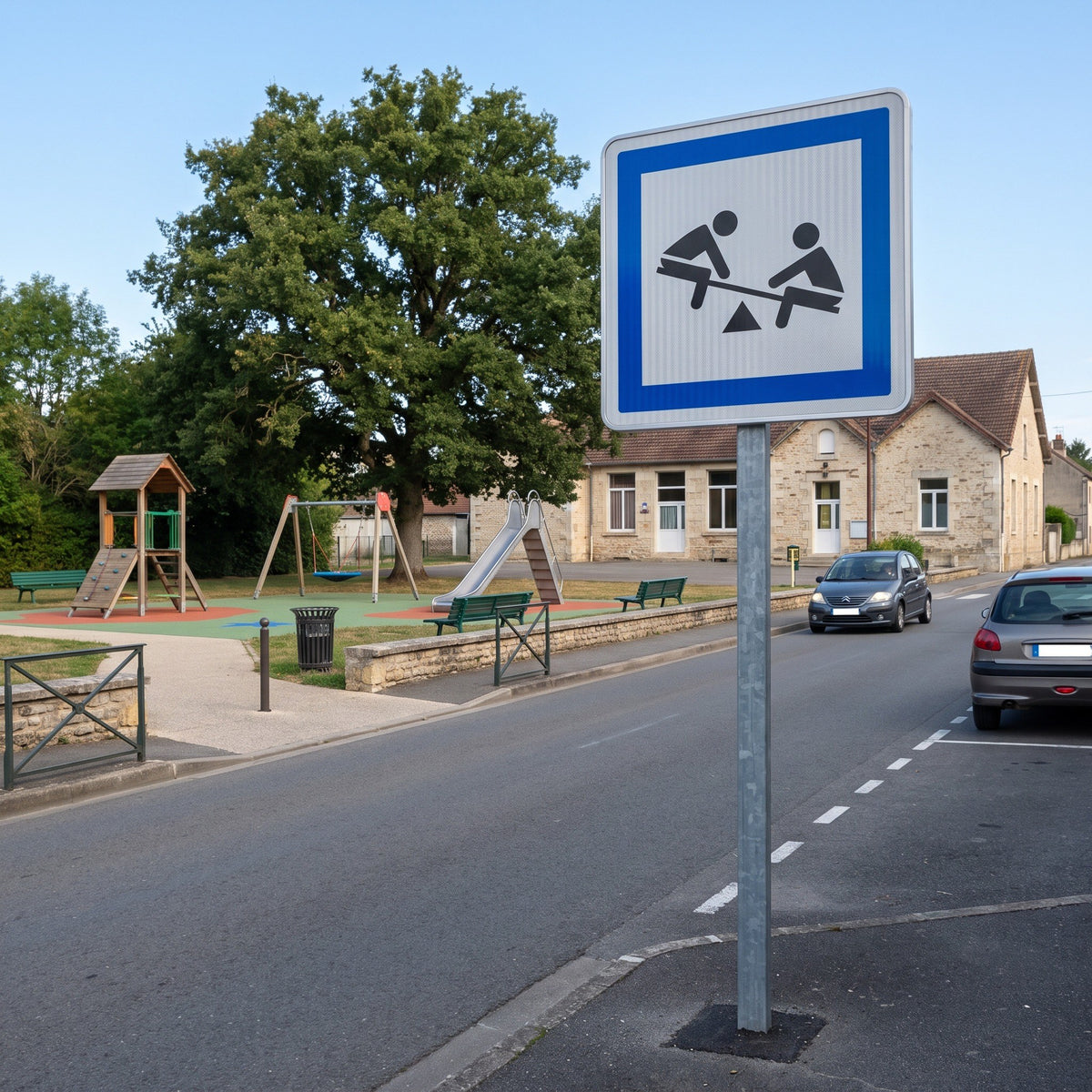 Panneau CE23 — Aire de jeux pour enfants — mise en situation