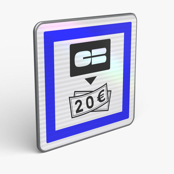 Panneau CE25 — Distributeur automatique de billets — vue 3/4 face