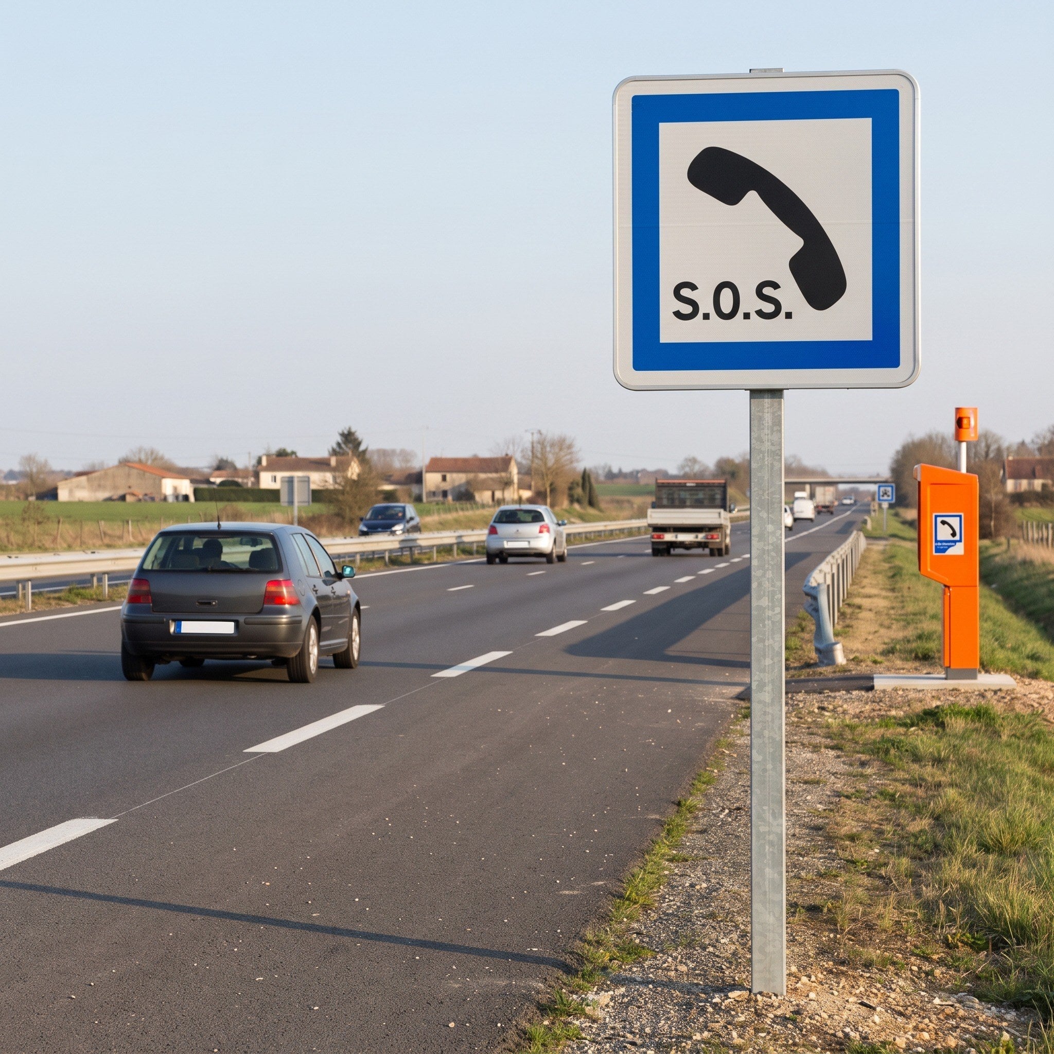 Panneau routier poste d'appel d'urgence CE2a Image secondaire du produit