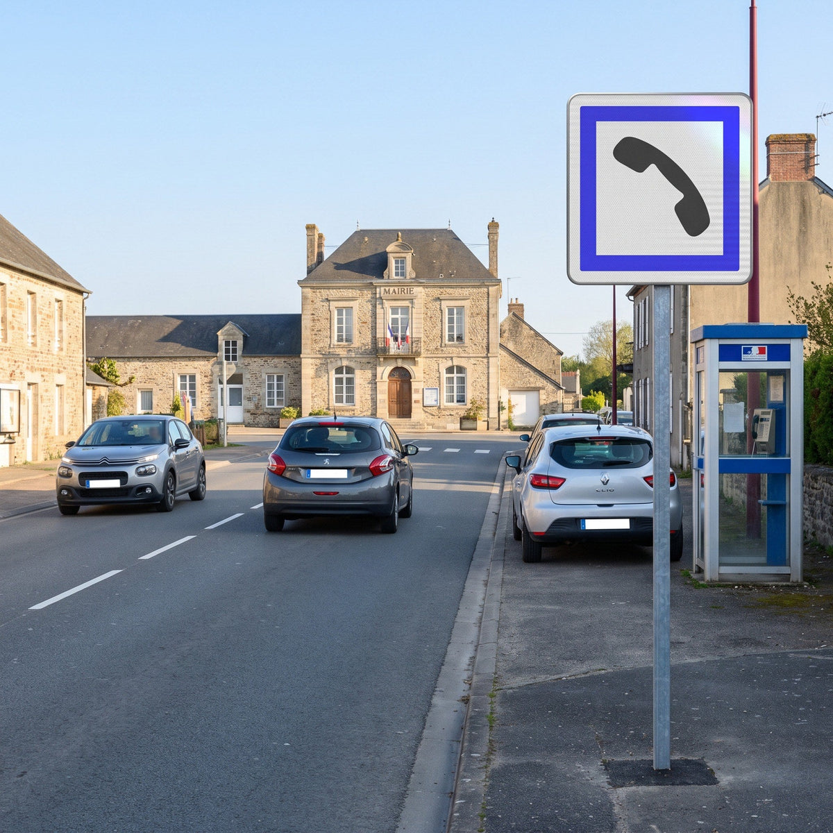 Panneau CE2B — Cabine téléphonique publique — mise en situation