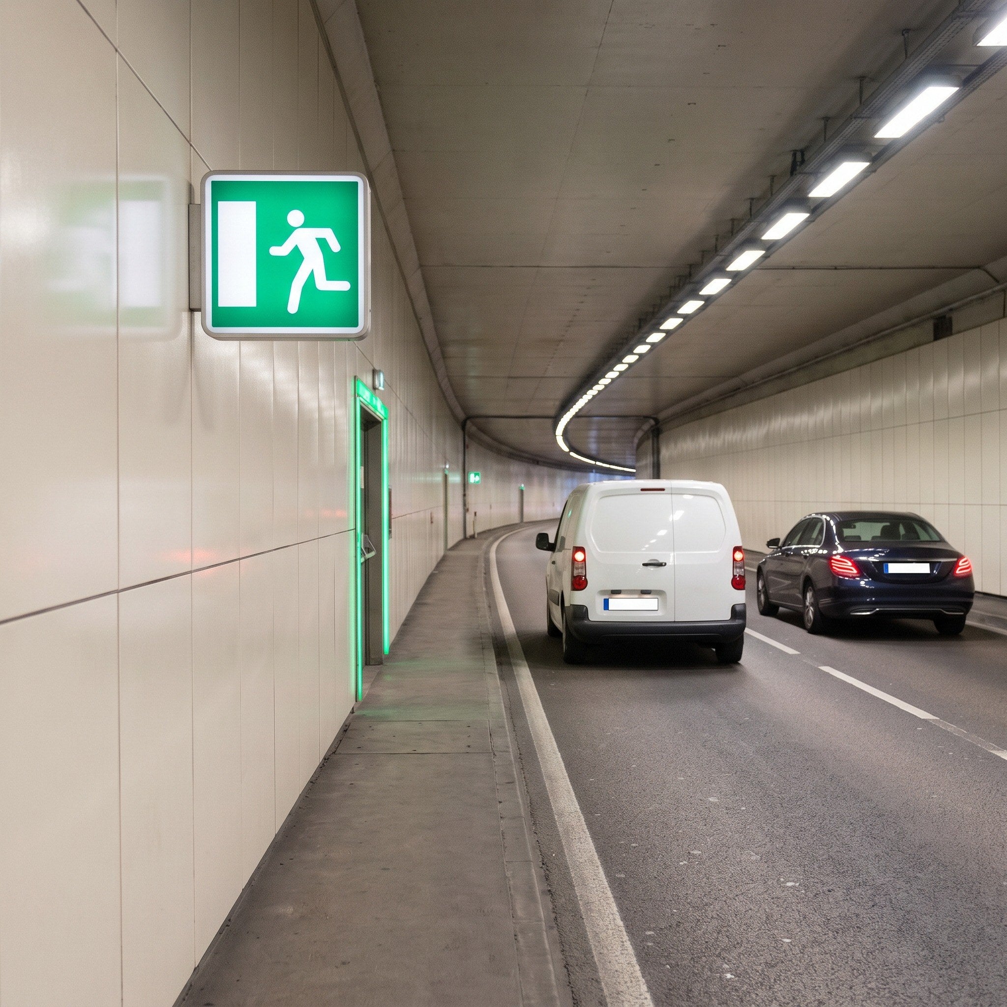 Panneau routier issue de secours vers la gauche CE30b Image secondaire du produit