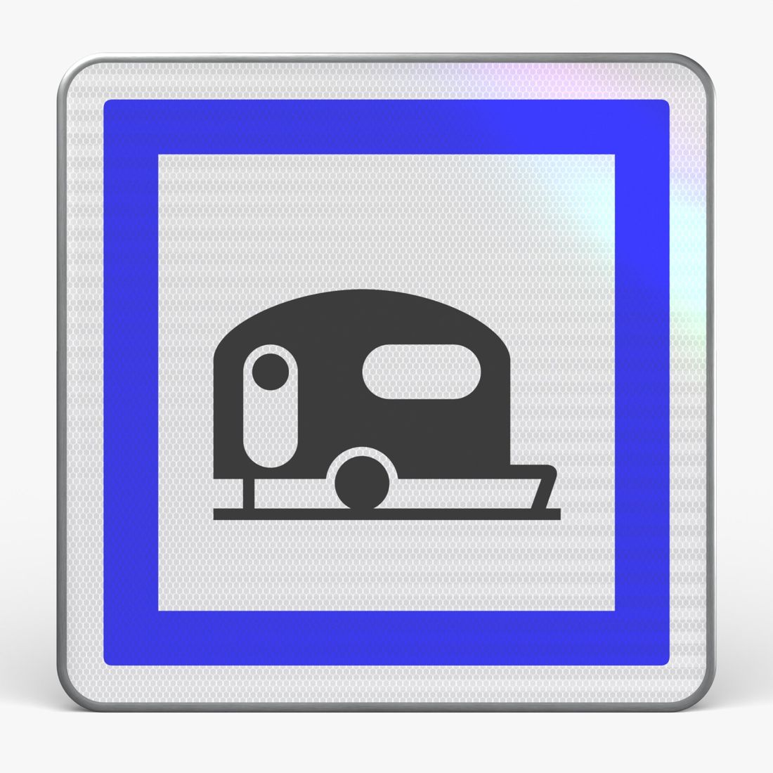Panneau CE4B — Terrain de camping pour caravanes et camping-cars — vue de face