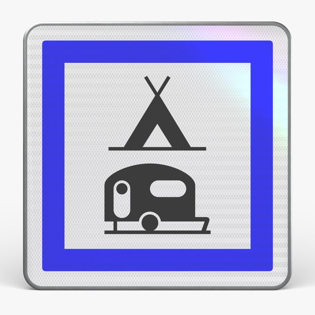 Panneau CE4C — Terrain de camping mixte tentes et caravanes — vue de face