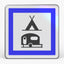 Panneau CE4C — Terrain de camping mixte tentes et caravanes — vue de face