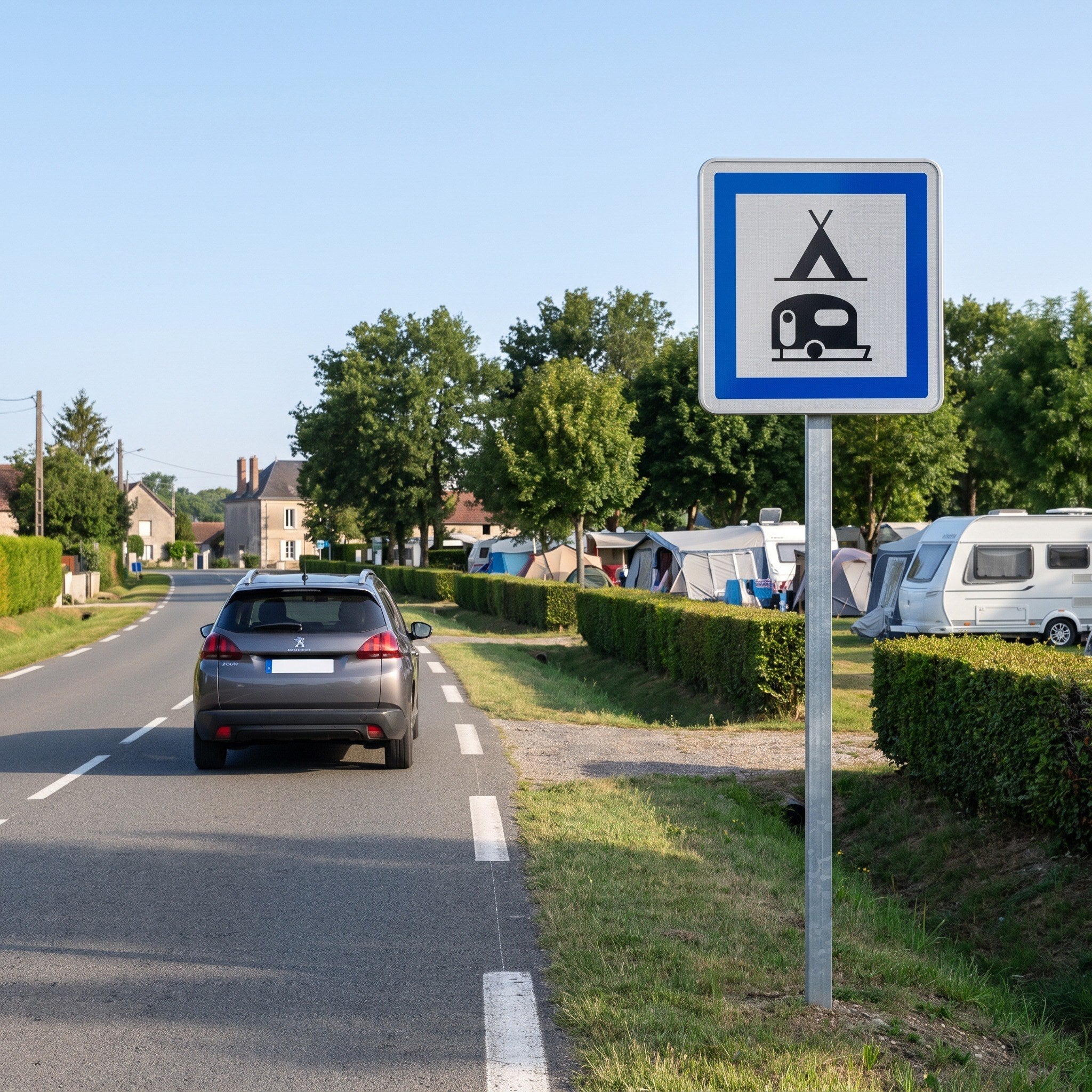 Panneau routier terrain de camping mixte tentes et caravanes CE4c Image secondaire du produit