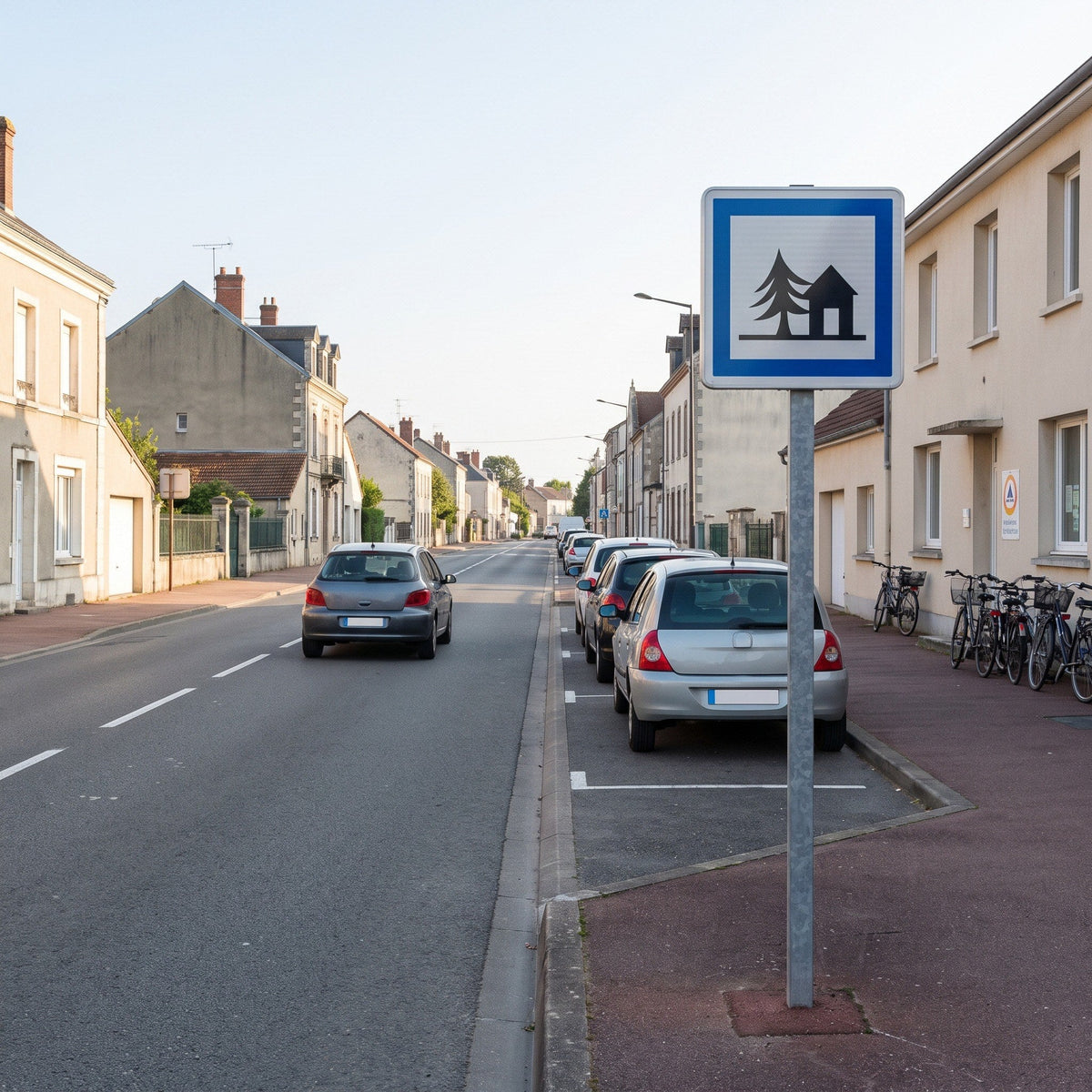 Panneau CE5A — Auberge de jeunesse — mise en situation