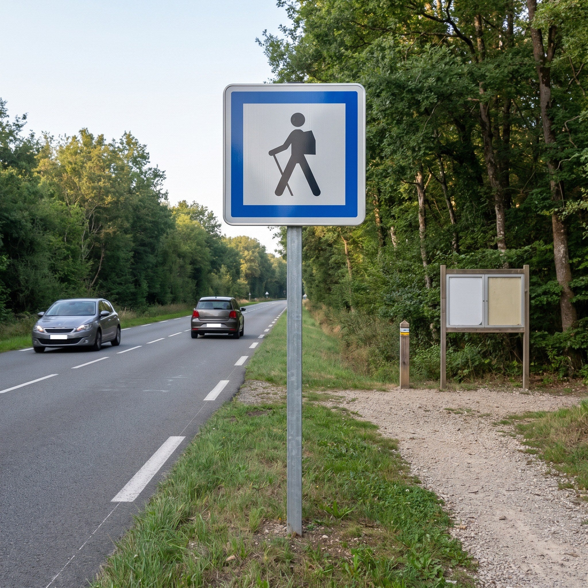Panneau routier point de départ d'un itinéraire pédestre CE6a Image secondaire du produit