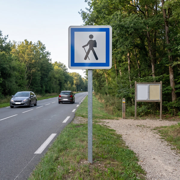 Panneau CE6A — Point de départ d'un itinéraire pédestre — mise en situation