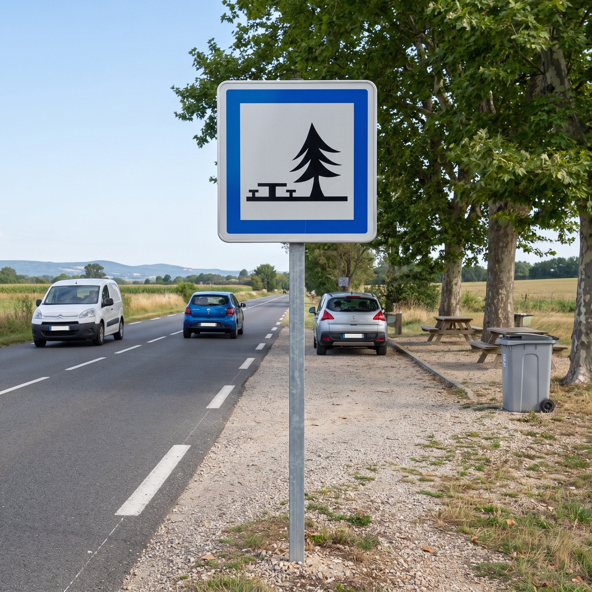 Panneau routier terrain de pique-nique CE7 Image secondaire du produit
