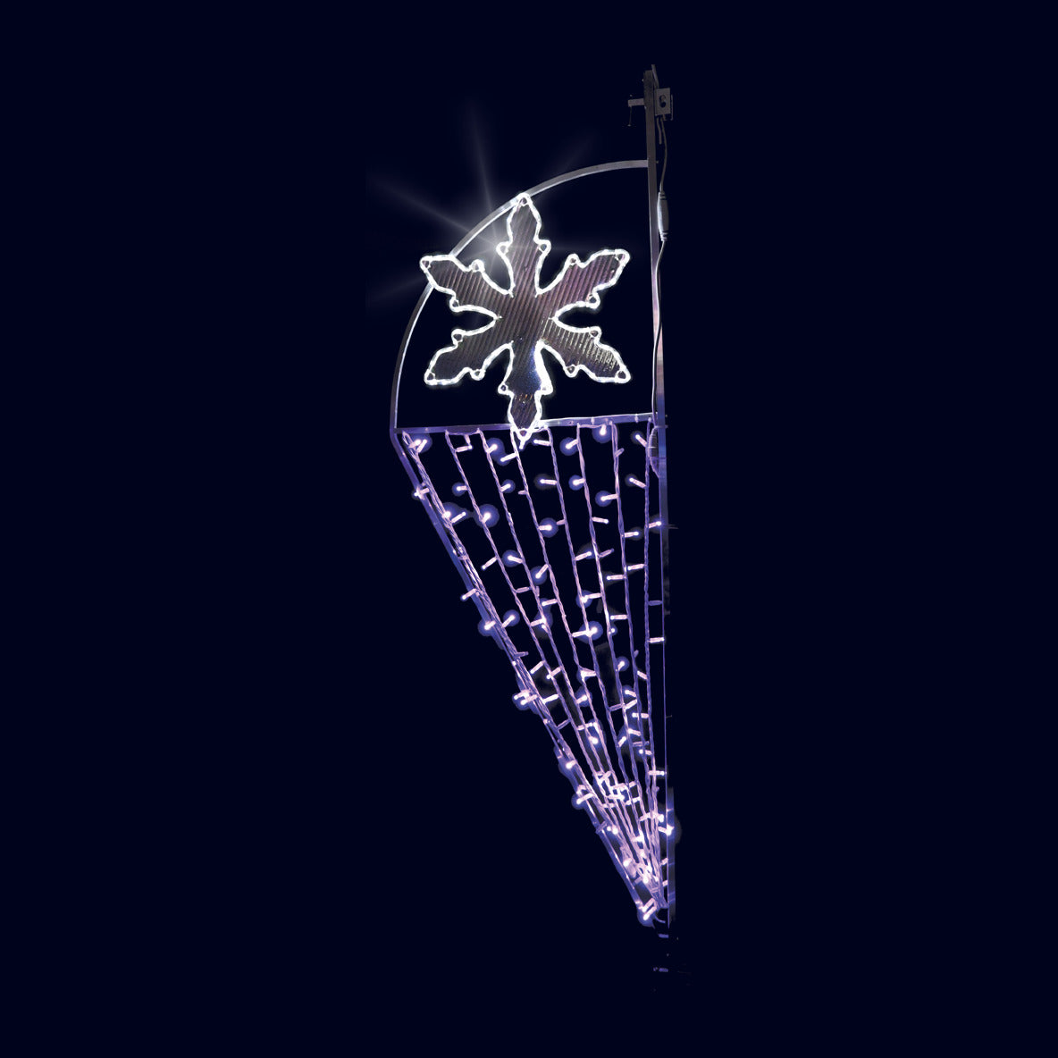 Cristal fleur, décor lumineux pour candélabre (Lumifête)
