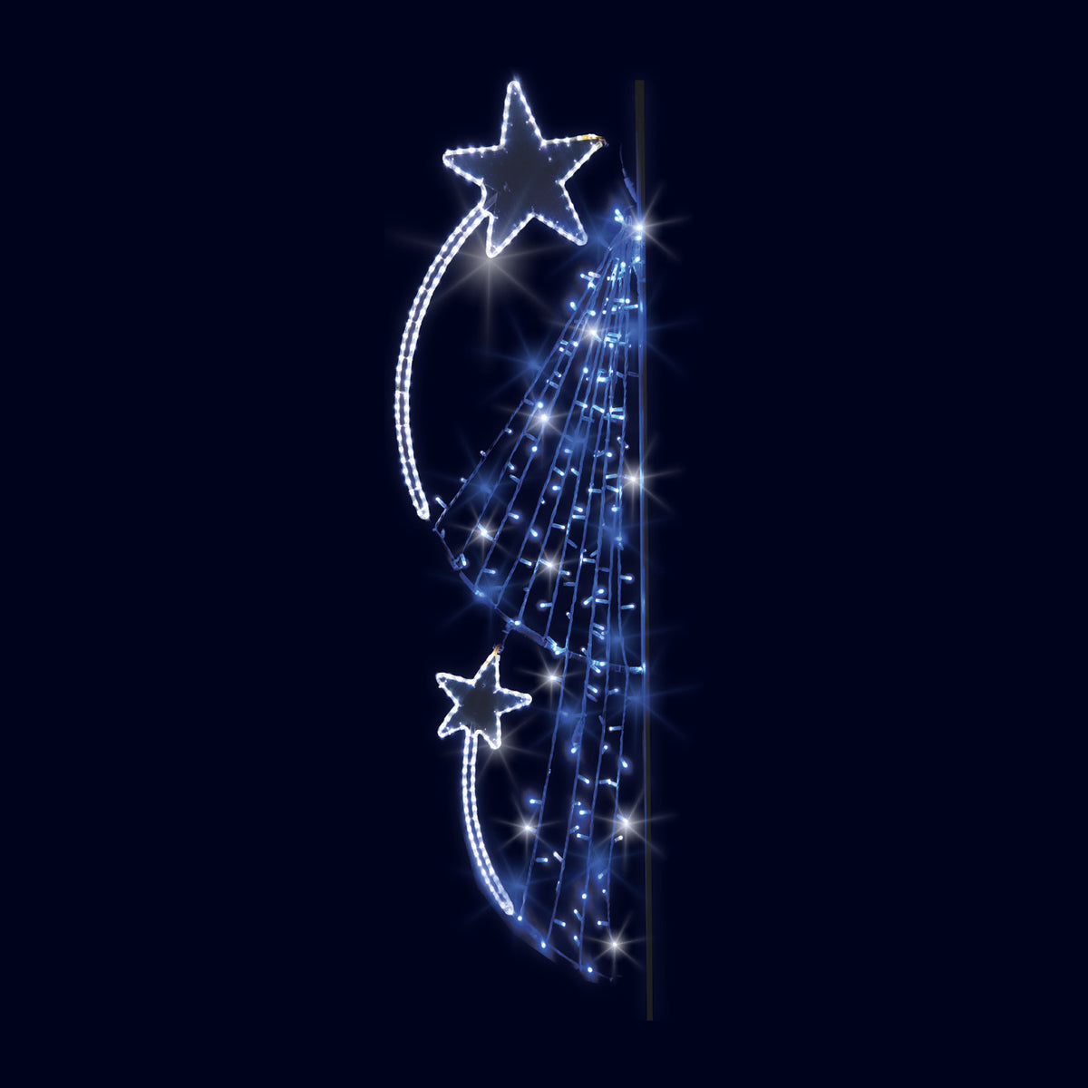 Montée d’étoiles, décor lumineux pour candélabre (Lumifête)