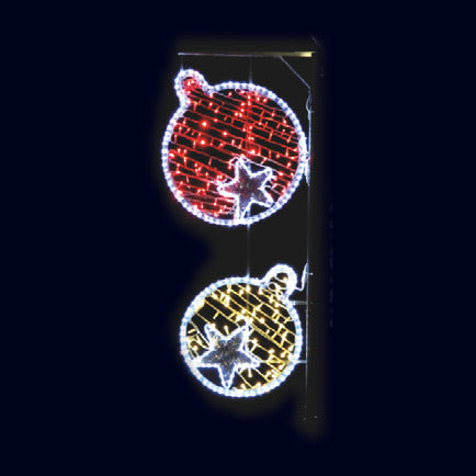 Duo boules, décor lumineux pour candélabre (Lumifête)