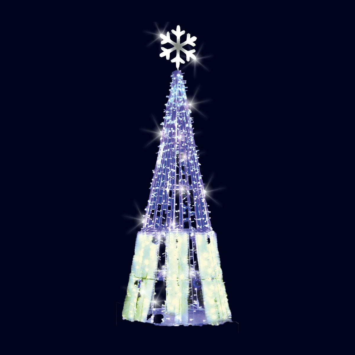 Cône bleu pluie, décor lumineux 3D à poser (Lumifête)