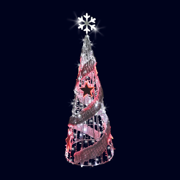 Cône étoiles, décor lumineux 3D à poser (Lumifête)