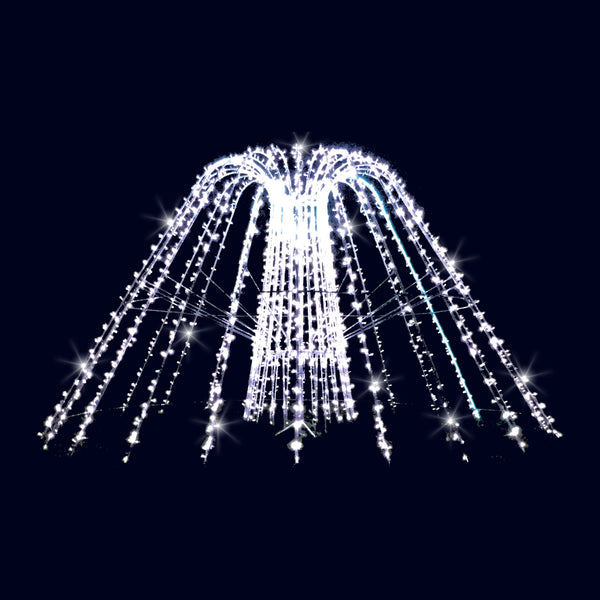 Fontaine basse, décor lumineux 3D à poser (Lumifête)